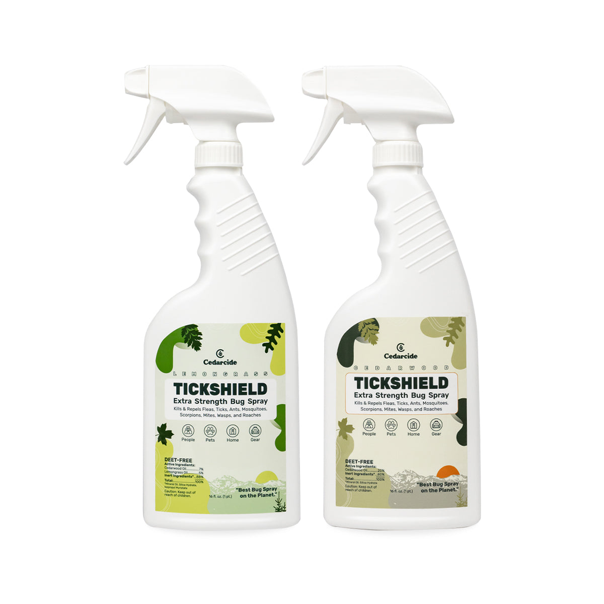 Two pack of tick shield extra strength bug spray