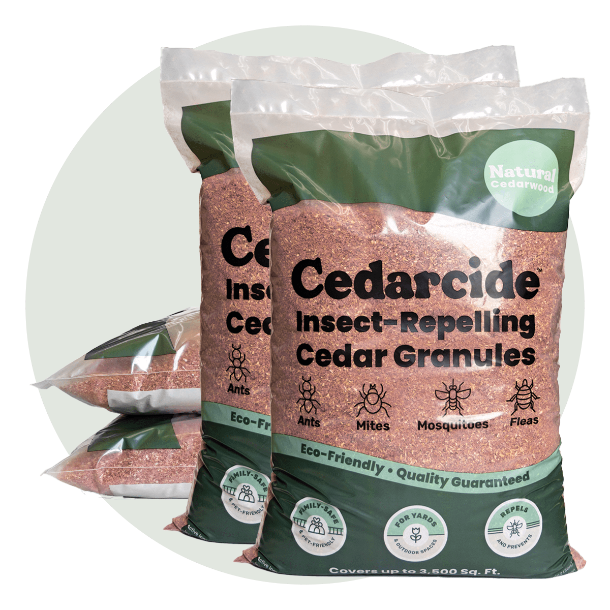 four bags of cedar granules for pest control