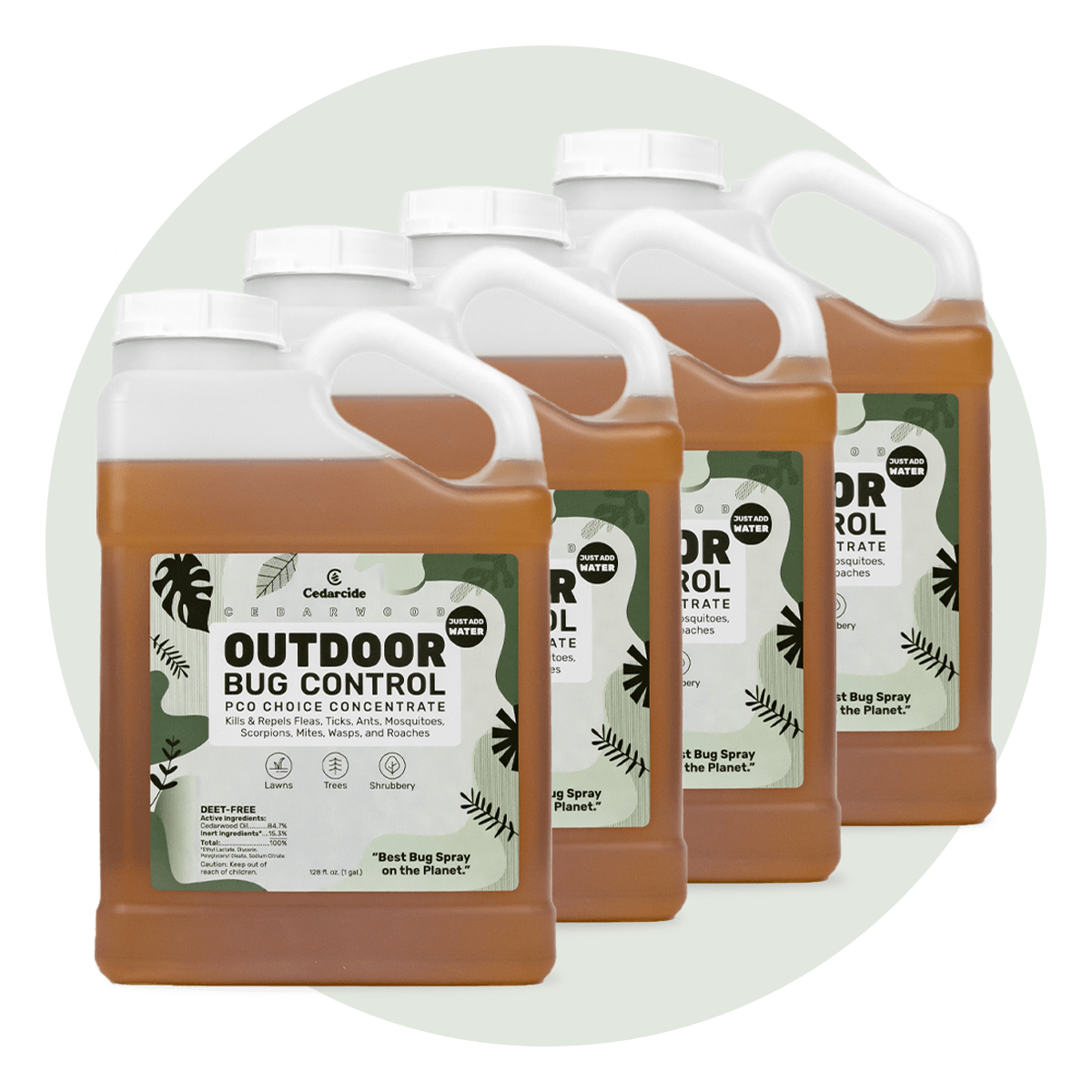 four pack of family friendly cedarcide outdoor concentrate