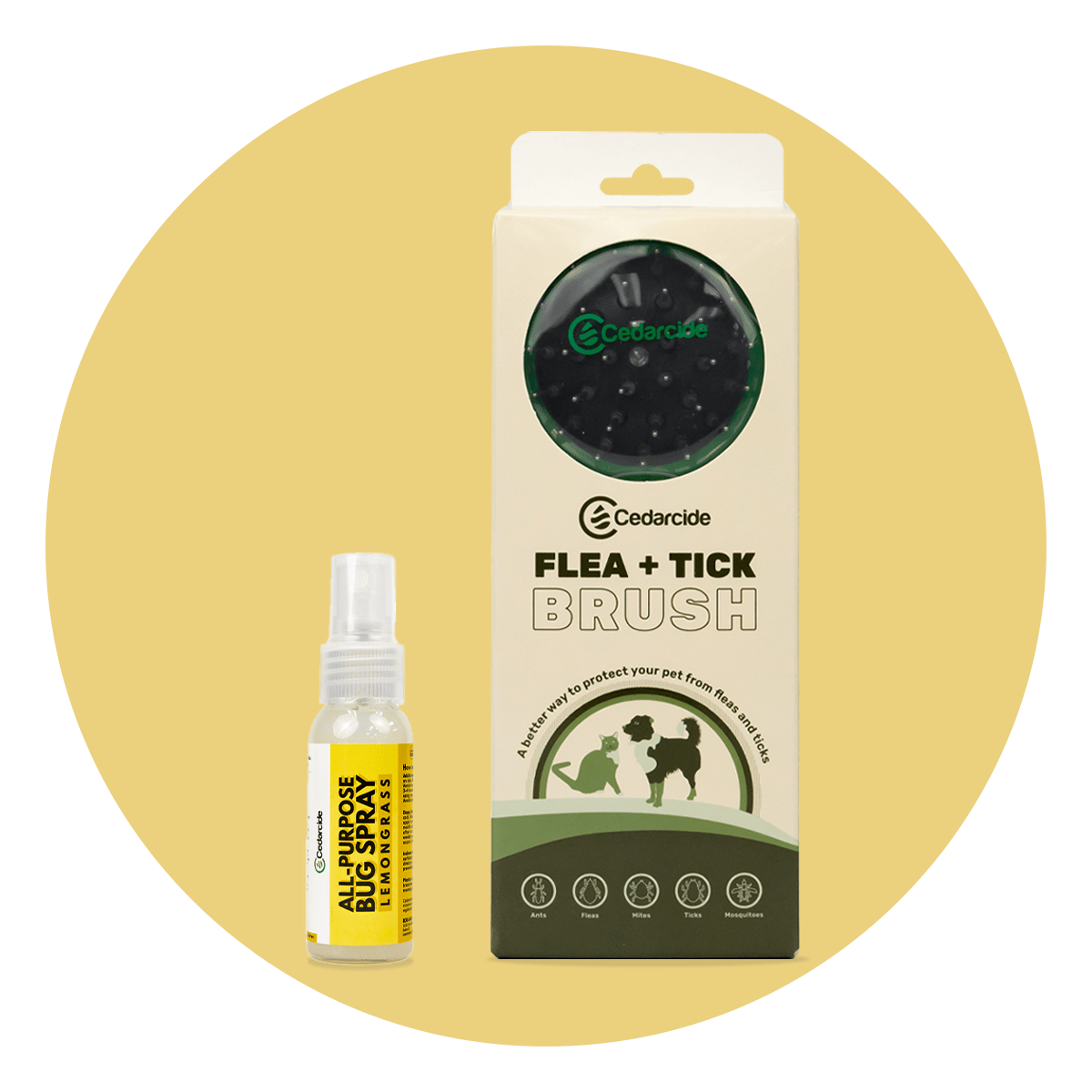 Flea and tick prevention brush
