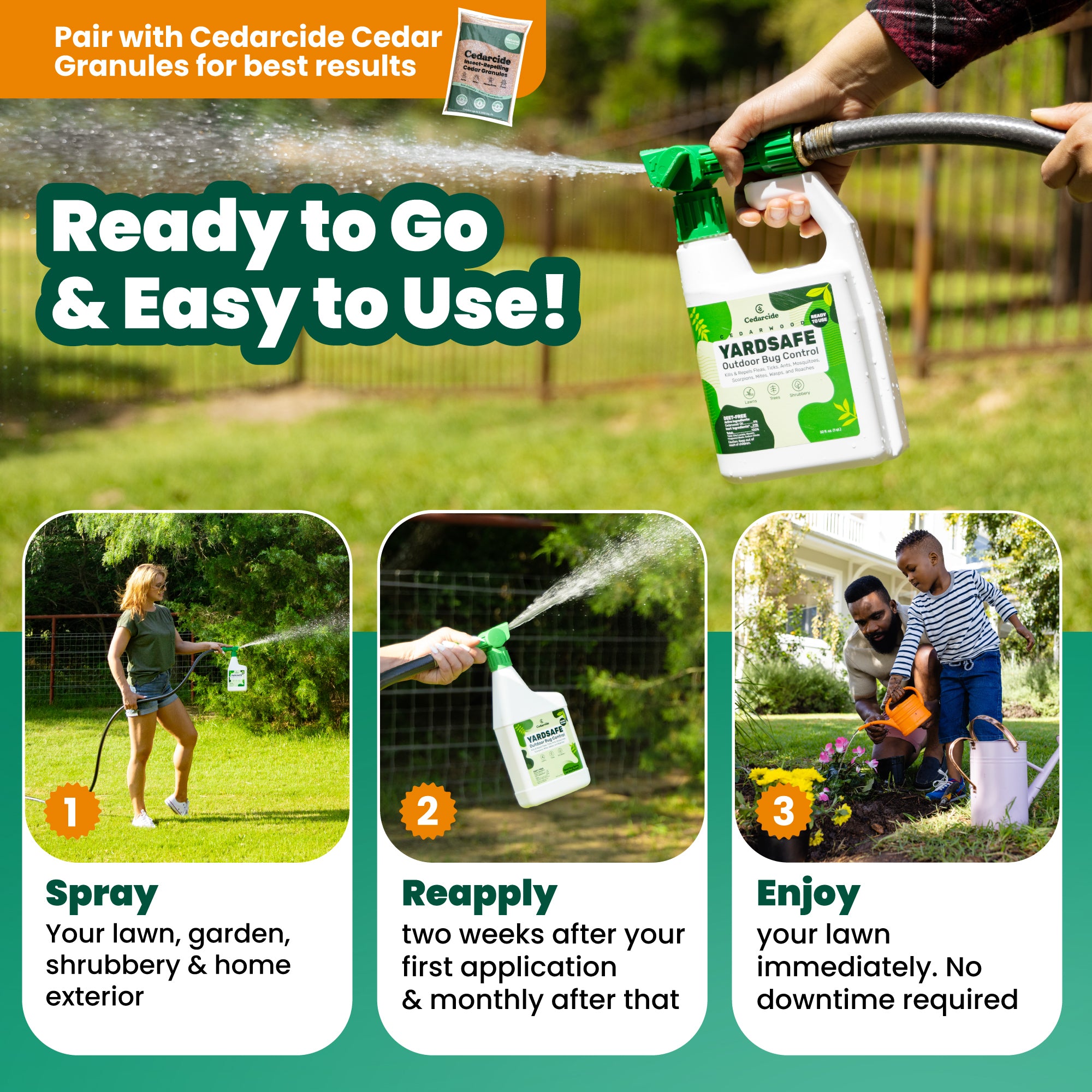 Yardsafe Outdoor Bug Control for Families | Cedarcide