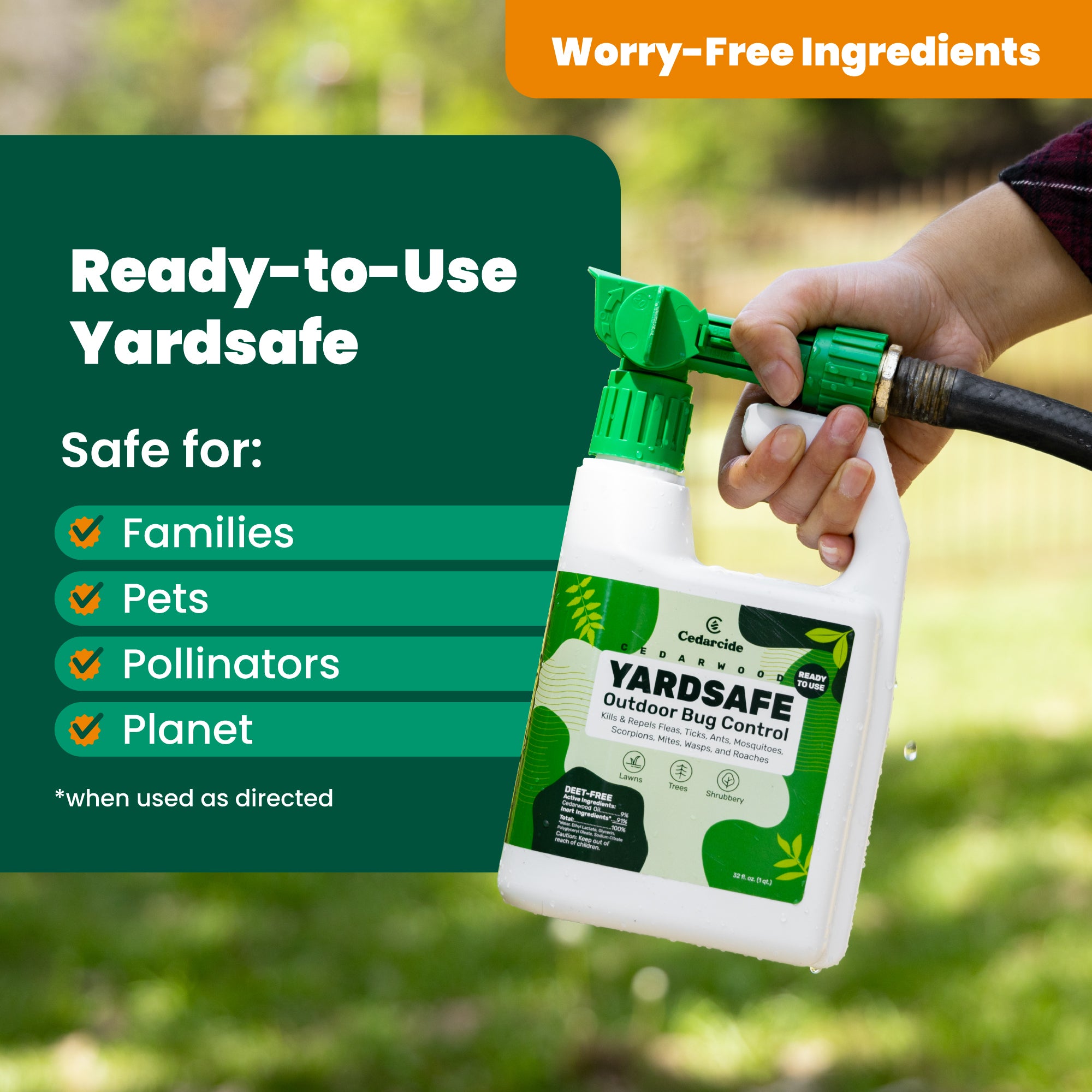 Yardsafe Outdoor Bug Control for Families | Cedarcide