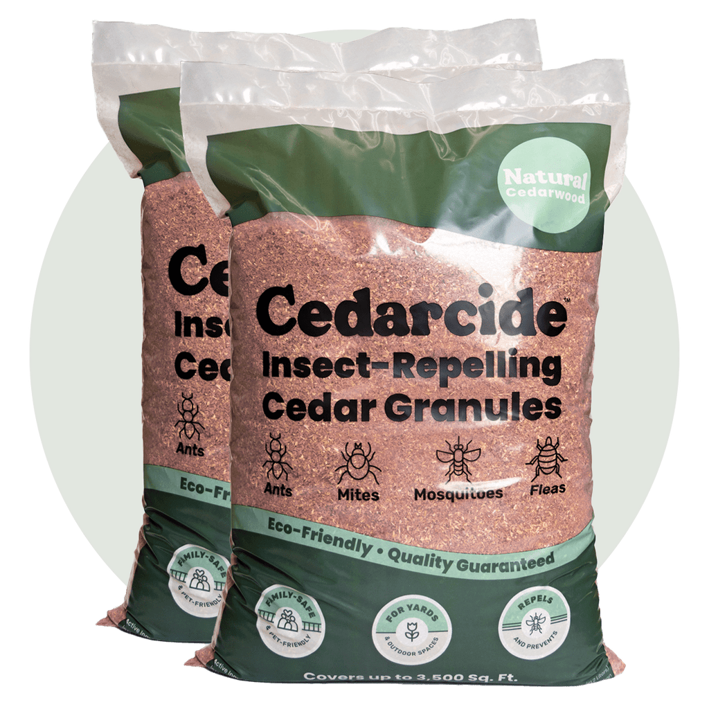 two bags of cedar granules for pest control