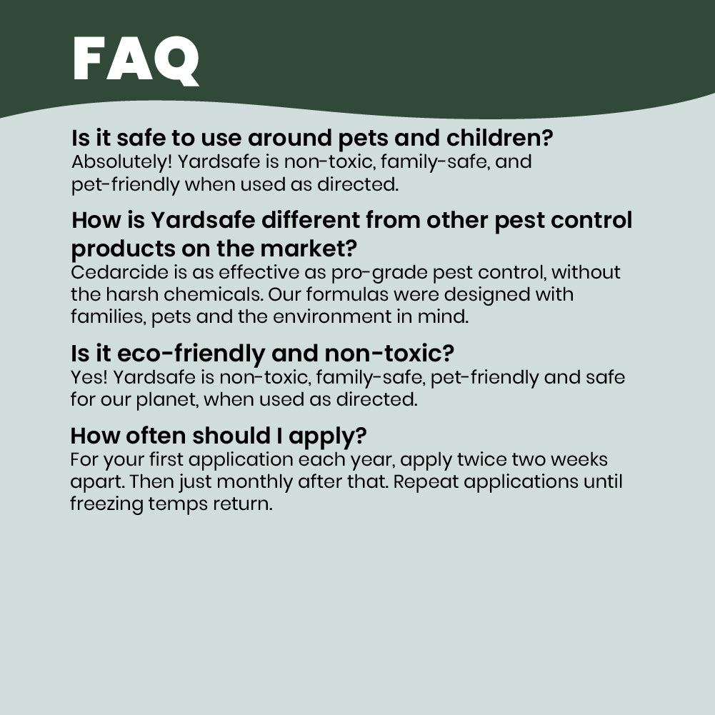 most FAQs about cedarcide yardsafe